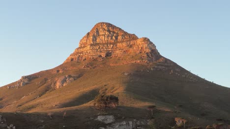 lions head at sunset in cape town, south africa