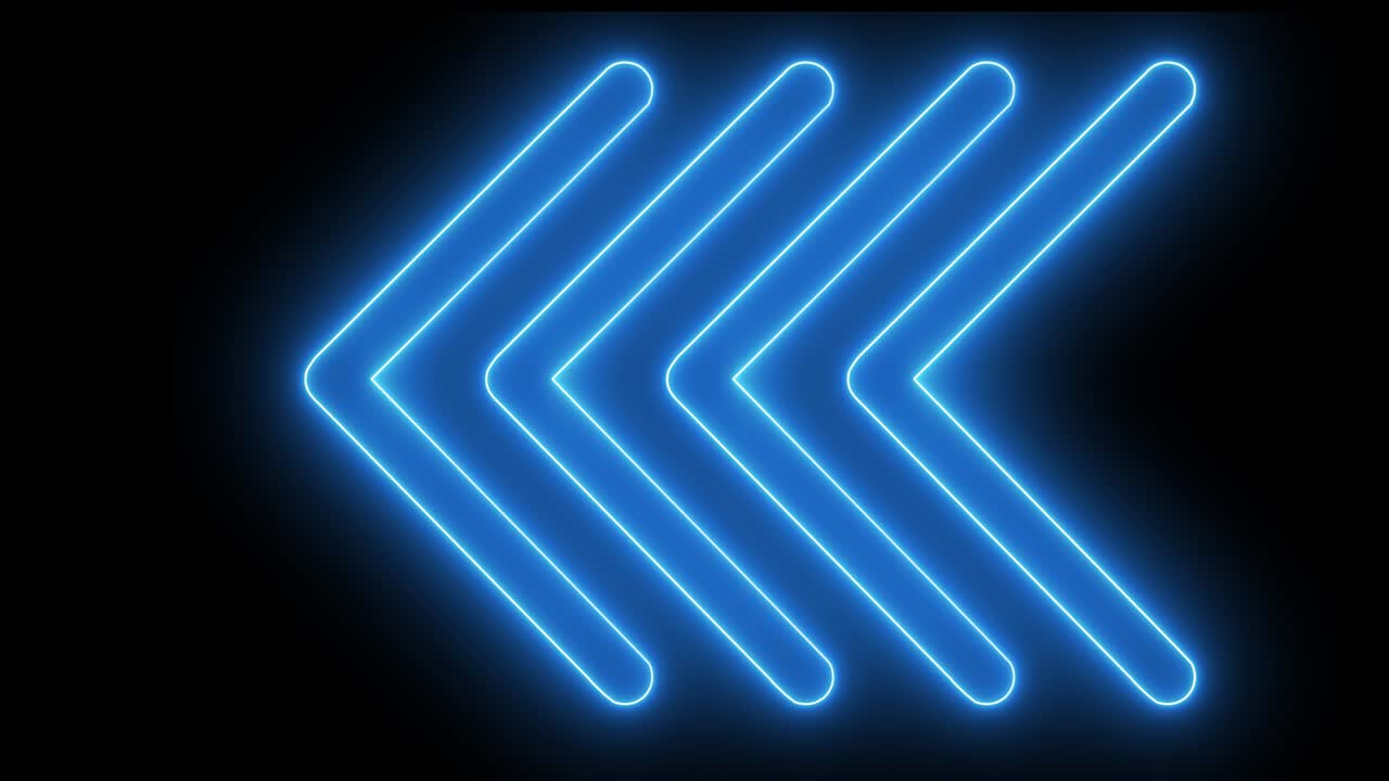 animación abstracta en 4k de elementos gráficos - movimiento de formas angulares azules brillantes sobre fondo negro