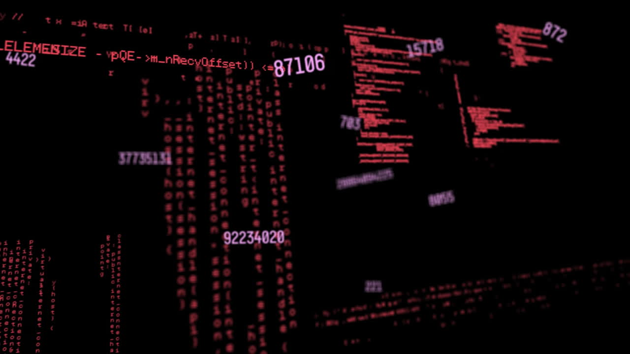 animación del procesamiento de datos científicos sobre un fondo negro