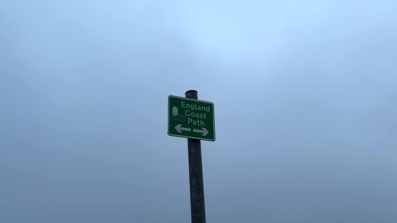 England british sign post coastal walk nature cliffs coastline paths