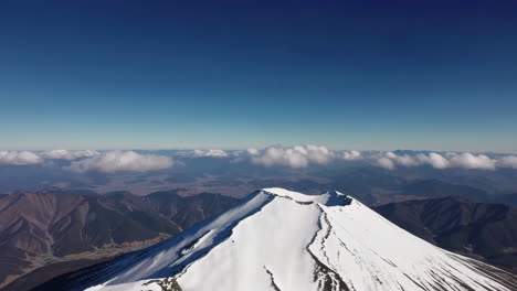 snow-covered volcano with panoramic mountain view