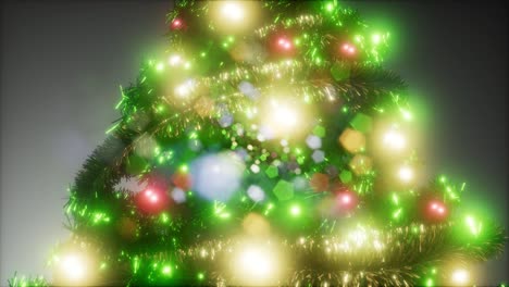 foto de estudio alegre de un árbol de navidad con luces coloridas