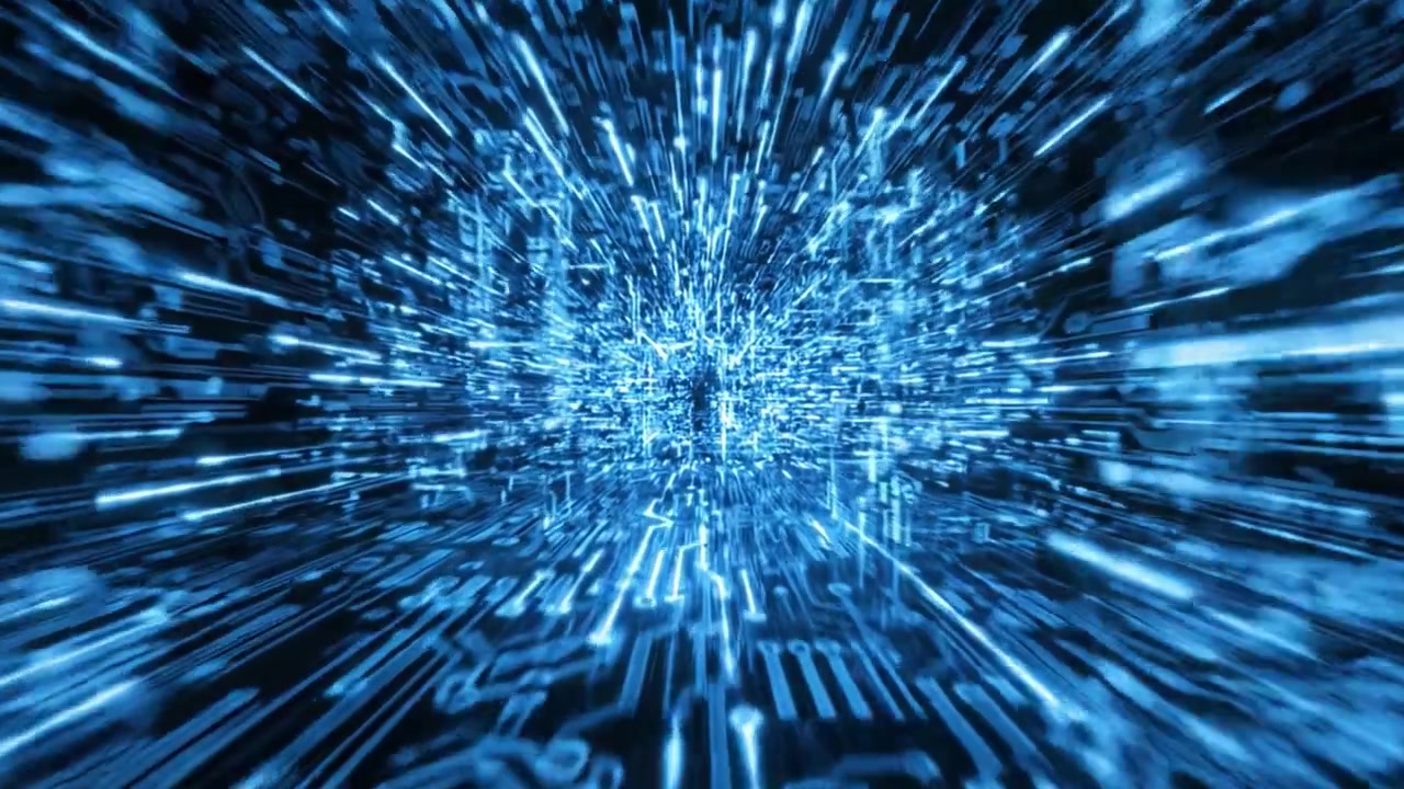A Stunning Visual Journey Through the Digital Matrix: From Circuit Patterns to Dynamic Data Streams in a Brilliant Blue Aesthetic