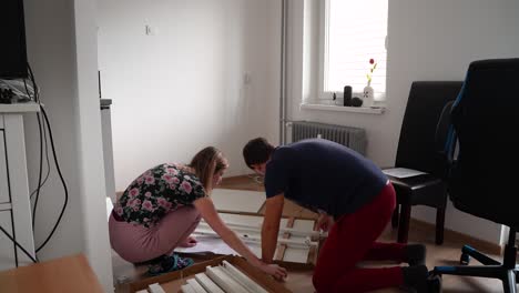 timelapse of setting up a house with a couple