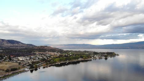 drone aerial over the okanagan lake