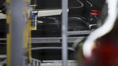 cars on a factory assembly line