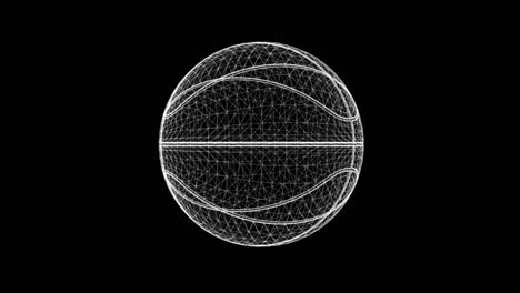 hologram screen 3d of a basketball ball - loop