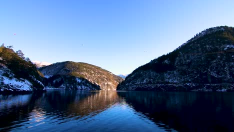 boating in the fjords surrounding bergen, norway