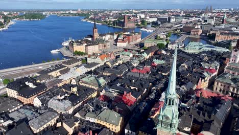 saint gertrude church in the middle of old town gamla stan, stockholm