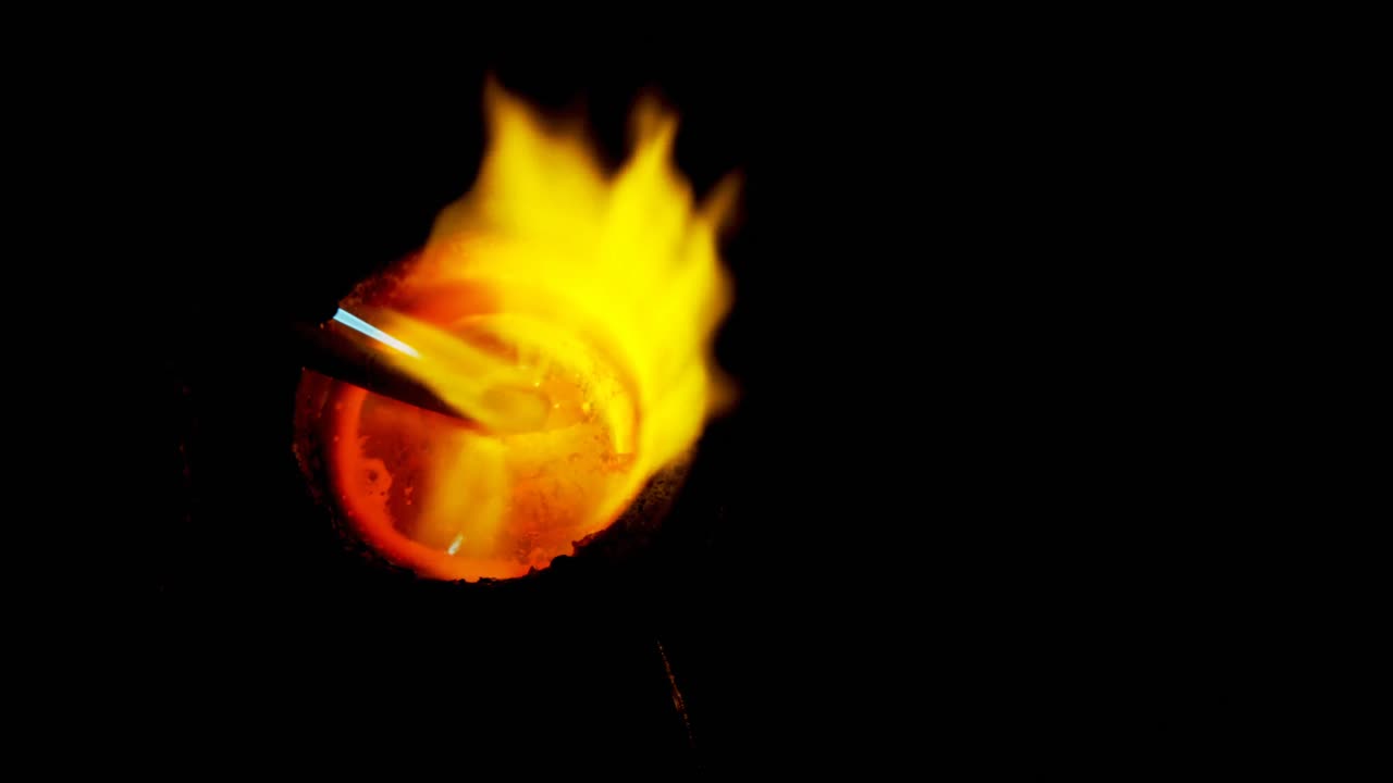 Acetylene torch melting the hot metal 4k