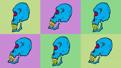 kids drawing pop art seamless background with theme of skull