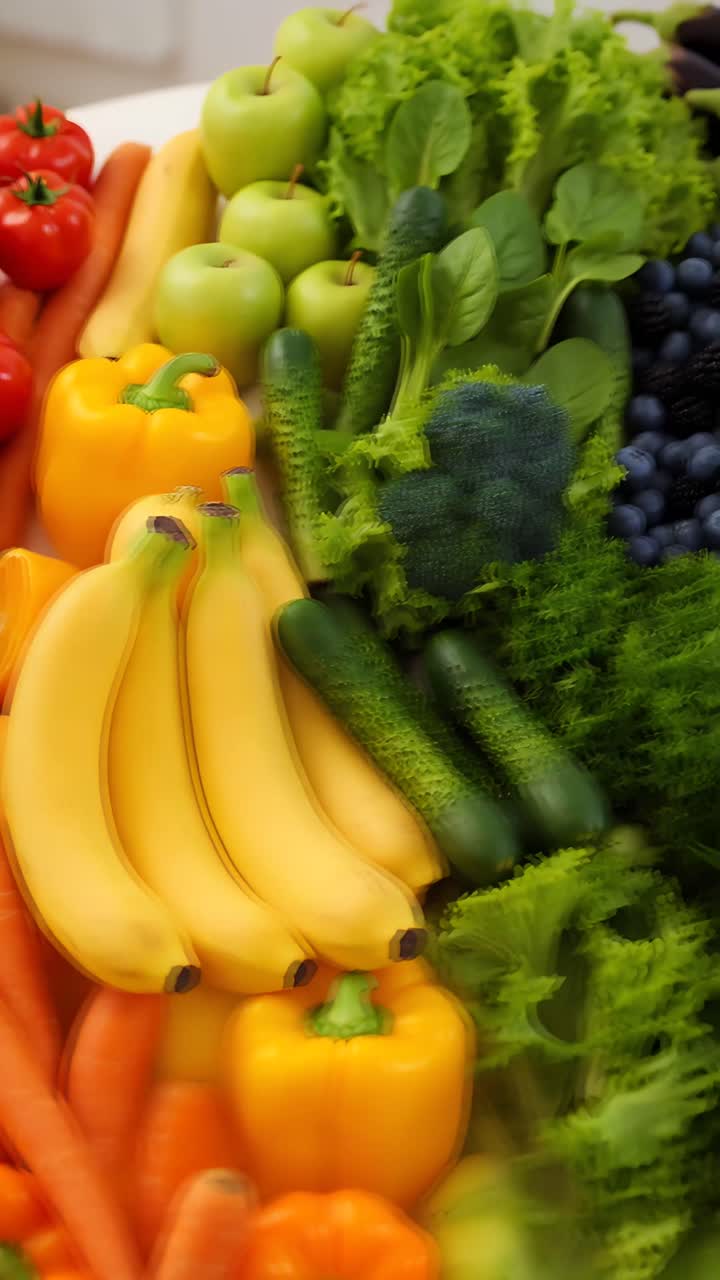 Frutta e verdura fresca biologica 4K.