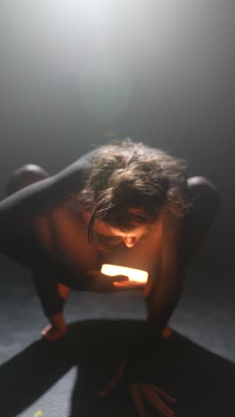 contemporary dance performance with light