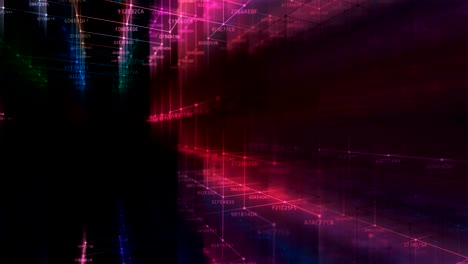 red de cadena de bloques y concepto de programación en el fondo tecnológico.