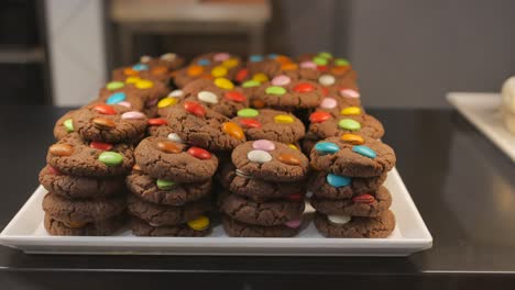 chocolate chip cookies with colorful candies