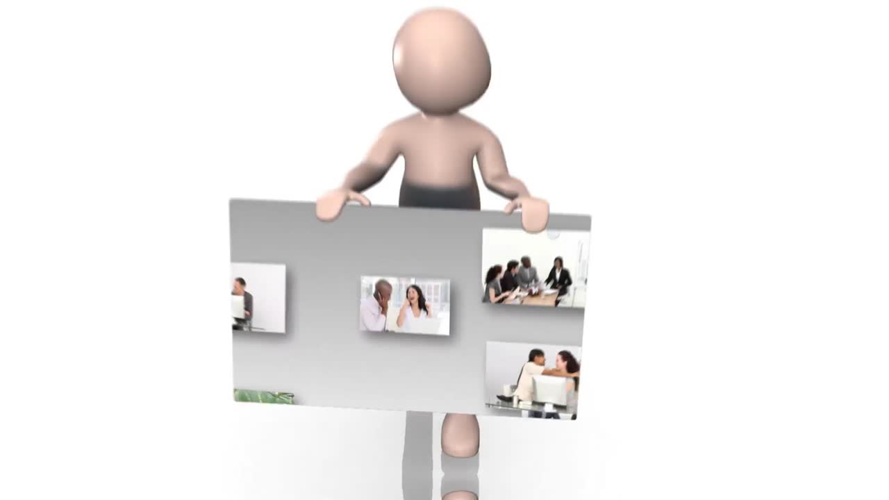 사업가들의 콜라지를 보여주는 캐릭터