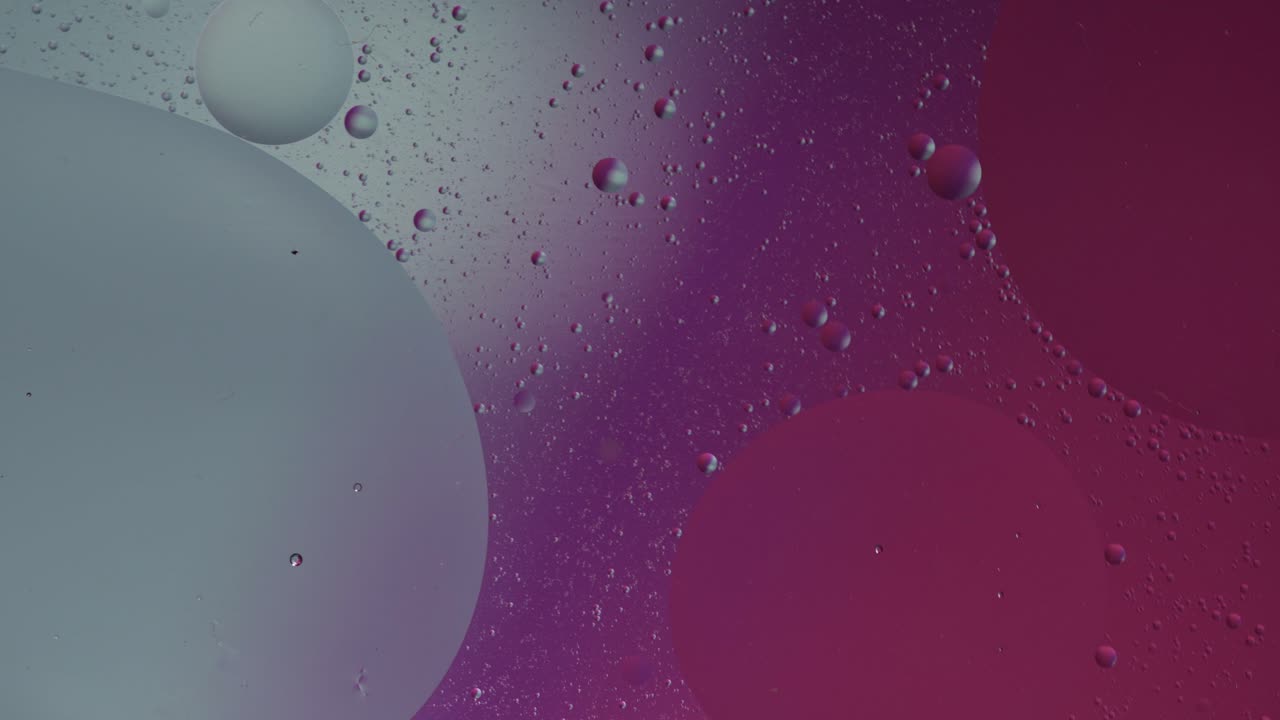 Macro structure of colorful oil bubbles. Chaotic motion. Abstract multicolored background. Pattern