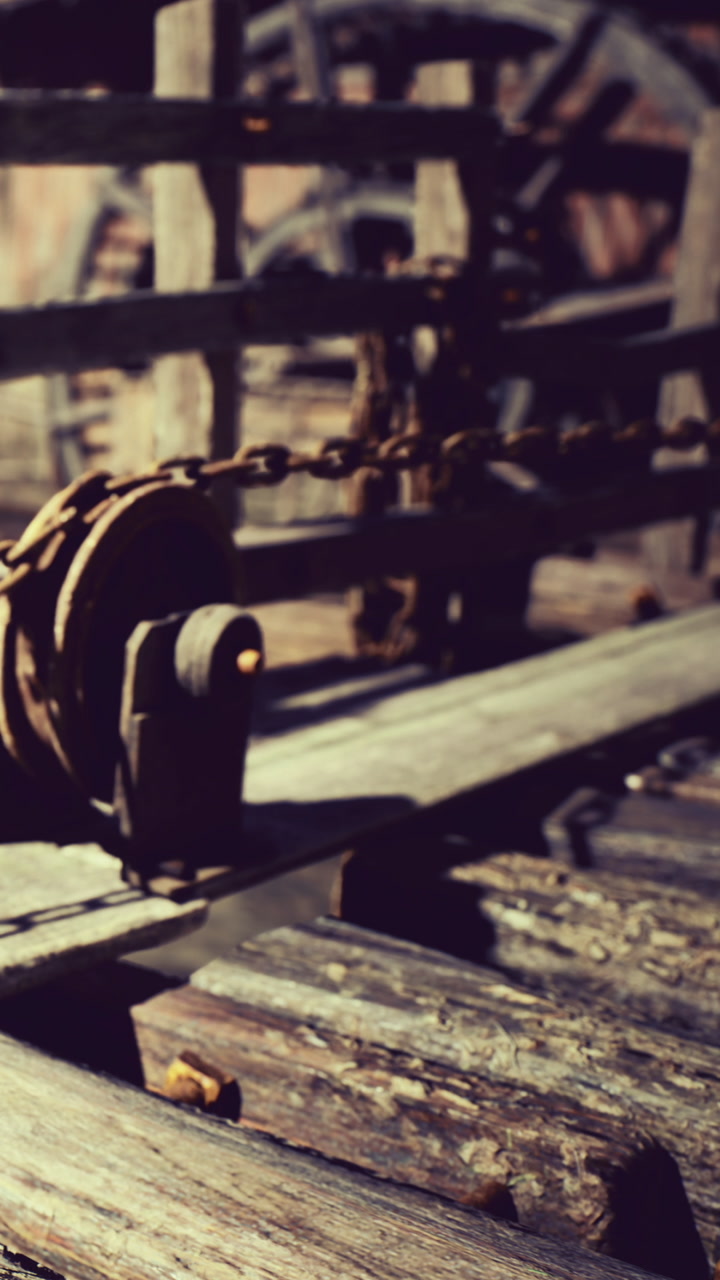 Rustic charm of a vintage pulley system in an abandoned workshop
