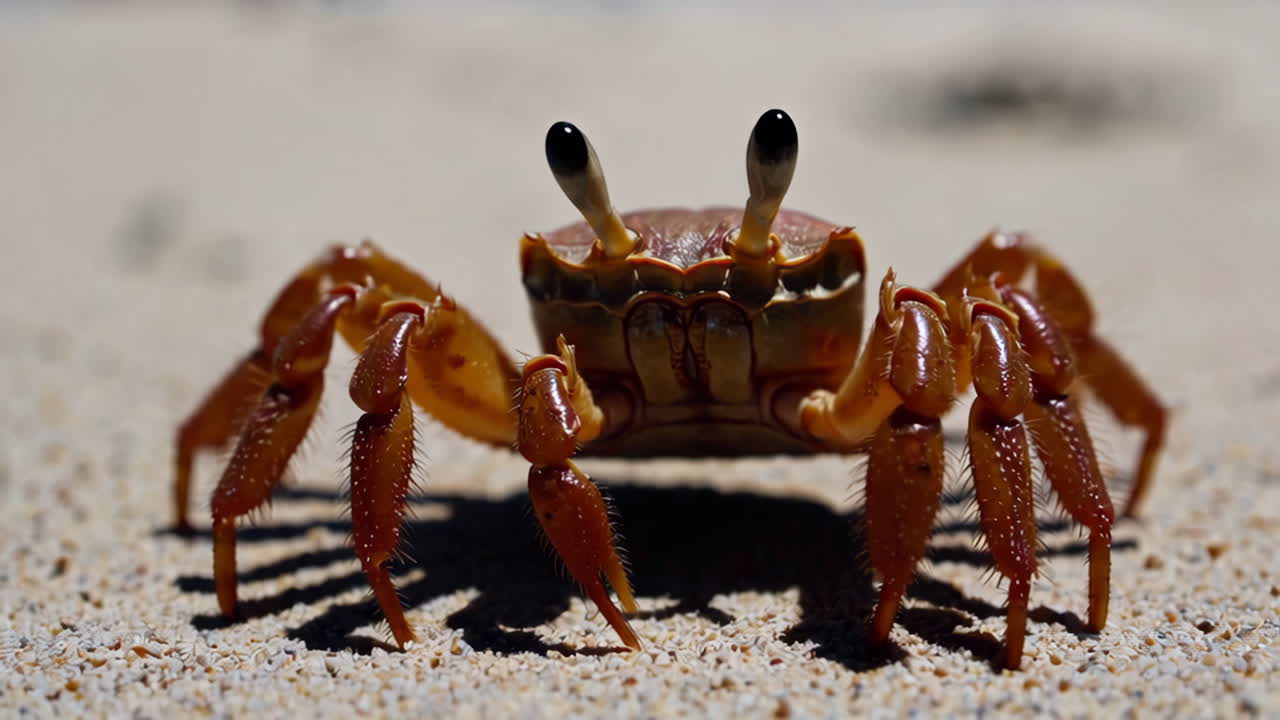 해조류 와 크래브 가 있는 해변 장면
