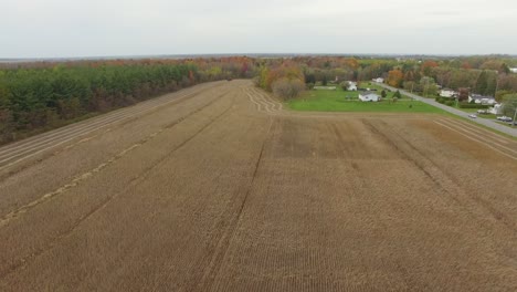 Tierra-De-Cultivo-En-Imágenes-Aéreas-De-Drones-De-Temporada-De-Cosecha