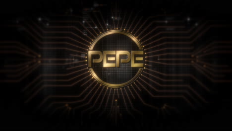futuristic digital background highlighting advanced cryptocurrency and encryption technology, featuring blockchain networks and secure cryptographic systems : pepe
