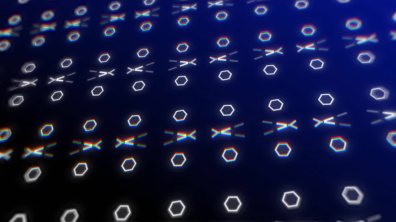 Animation of rows of white pattern moving over blue background