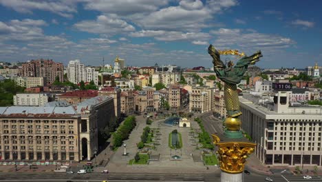 aerial view of independence square (maidan nezalezhnosti) in kyiv, ukraine