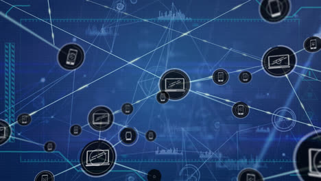 Animation-of-network-of-connections-with-digital-icons-statistics-and-data-processing