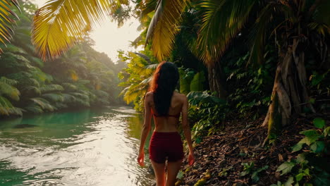 woman in a tropical paradise
