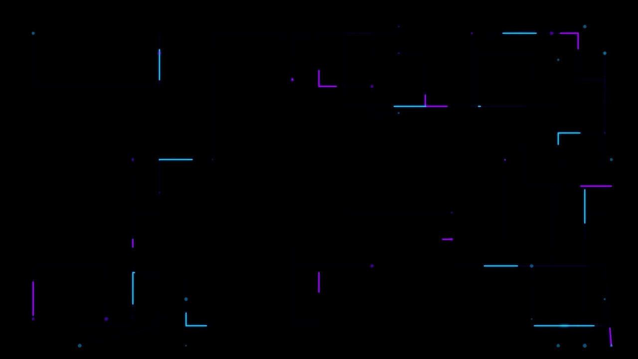 Abstract Digital Network Lines Moving on Black Background