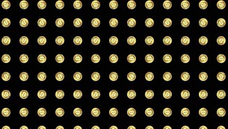 3d 4k golden pirate coin dollar with skull loop pattern background animation bitcoin btc coin and