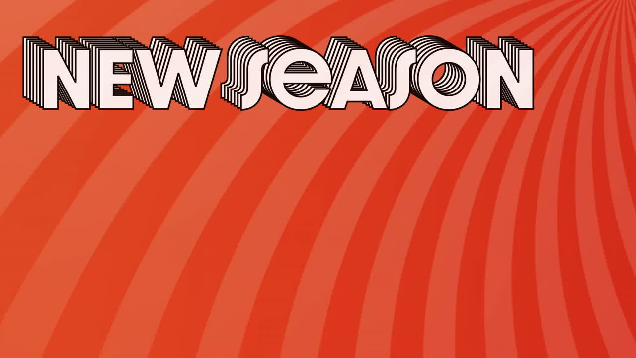 Animation of new season text over vibrant orange and red wavy background