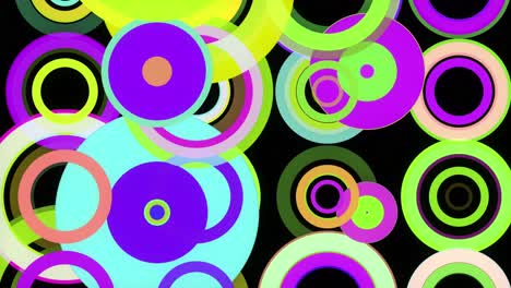 abstract neon animated circle rings video loop background – 4k resolution closeup composition