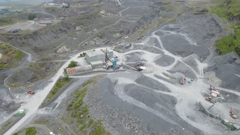 Ffestiniog-slate-quarry--Gwynedd,-Wales-aerial-4K-footage