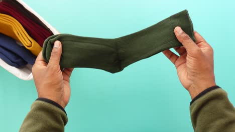 calcetines plegables y almacenamiento