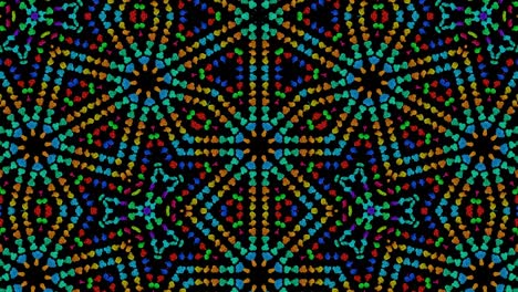 fondo simétrico abstracto en bucle, elementos 3d se encienden como bombillas con luz de neón multicolor. bg para espectáculos o eventos, exposiciones, festivales o conciertos, videos musicales, bucle vj para clubes nocturnos.