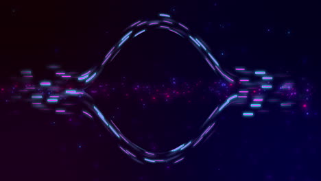 Animation of glowing light trails of data transfer moving in fast motion
