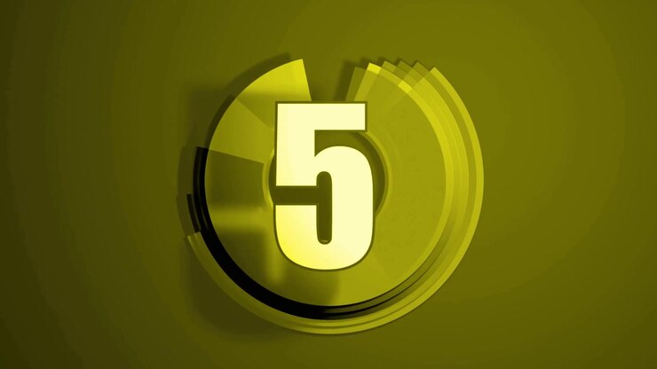 Animated Countdown Timer with Yellow Circular Graphic Elements