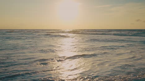 slow motion view of sunset over sea