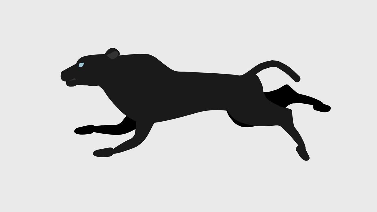 Animation of illustrations of black rush running (4K resolution, background transparent)