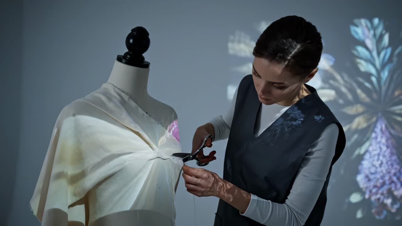 Fashion designer working on a garment
