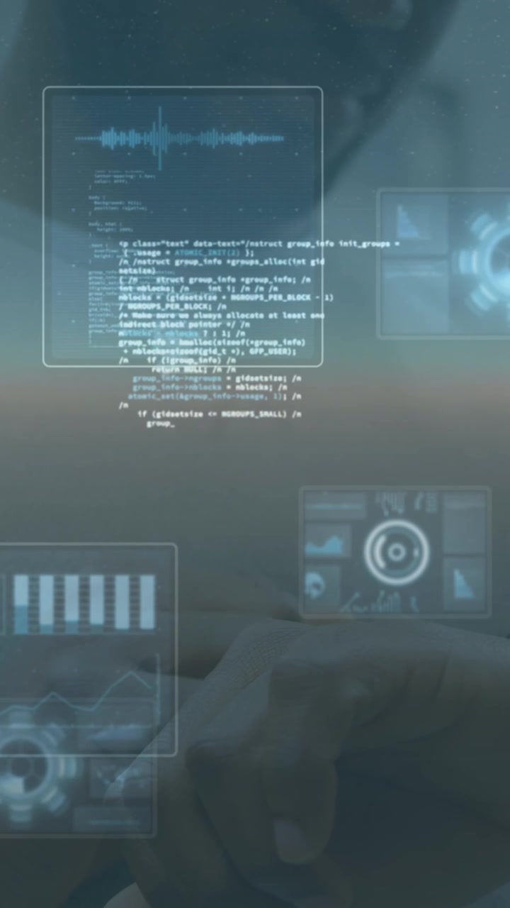 Animasjon av databehandling over kaukasisk mann som bruker smartklokke