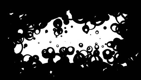 ring bubbly continuous black white loop animation