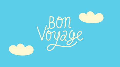 bon voyage lettering in sky