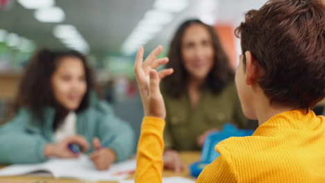 students and teacher in classroom discussion