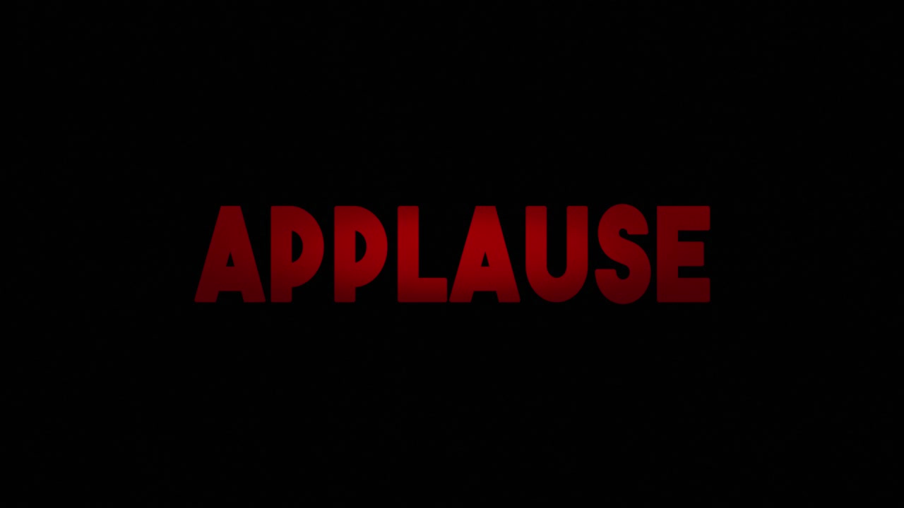 A text flashing with two different speeds: Applause
