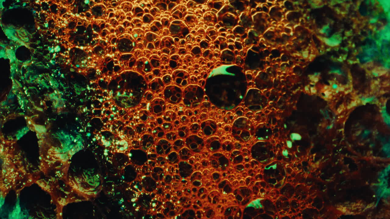 Abstract Macro Photography of Bubbles and Colors