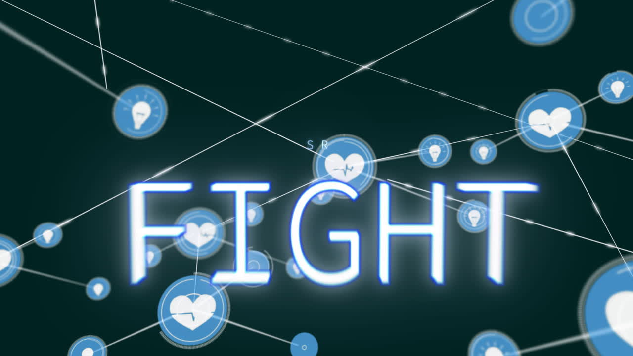 전투 텍스트의 애니메이션, 아이콘과 데이터 처리의 연결 네트워크