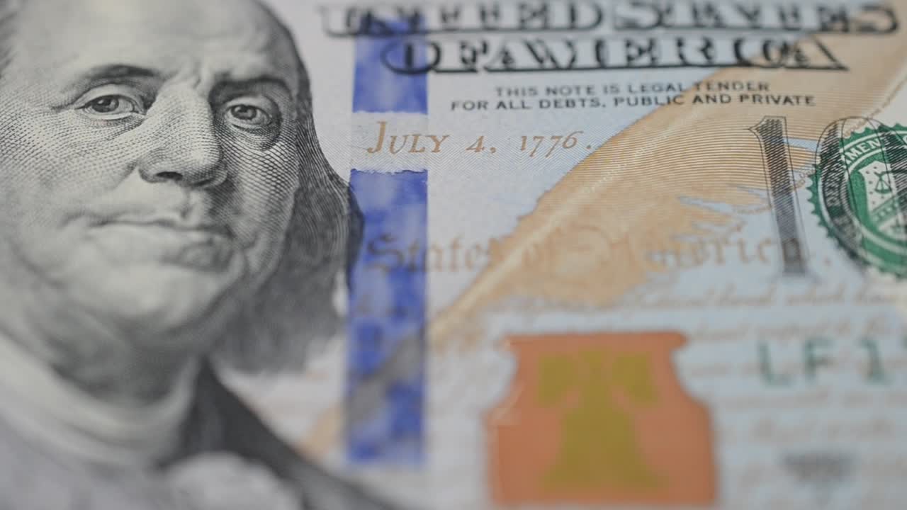 Banknote of the USA. Shooting of money