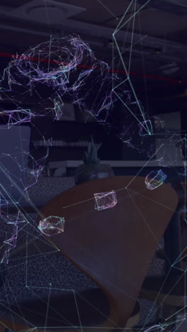 animación de redes de conexiones y estructura de adn sobre personas que usan dispositivos electrónicos
